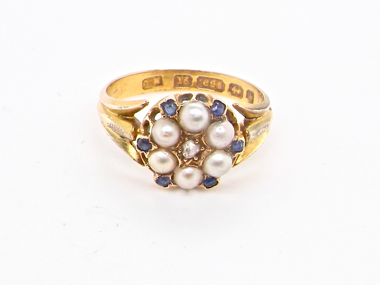 The Antique 1879 Split Pearl and Diamond Ring 
