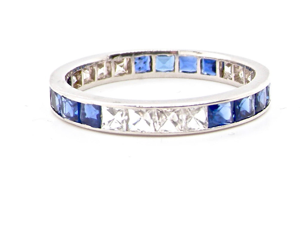 vintage sapphire and diamond  eternity ring