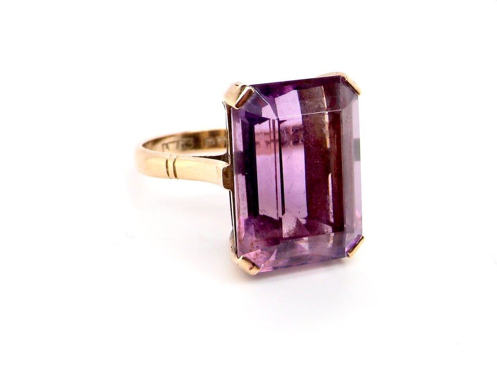 Vintage large amethyst dress ring