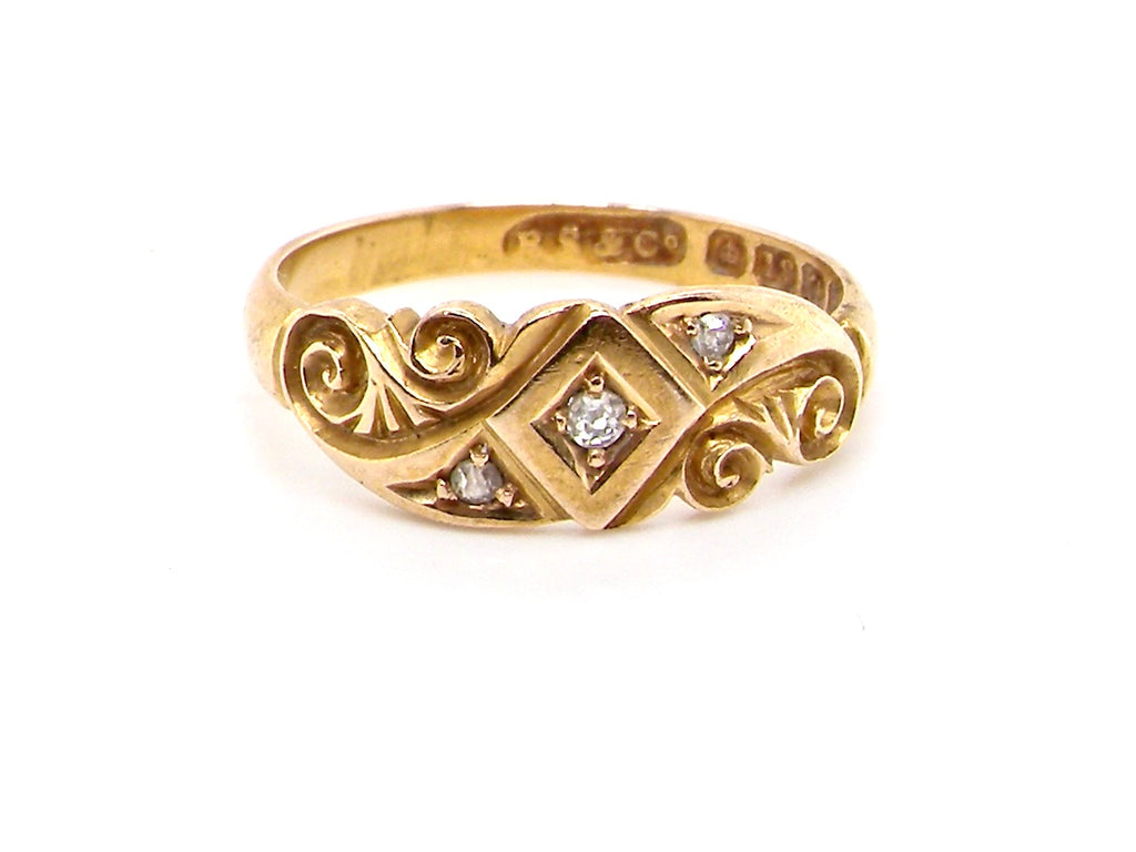 18 carat gold Edwardian diamond ring