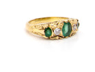 Vintage five stone emerald and diamond ring