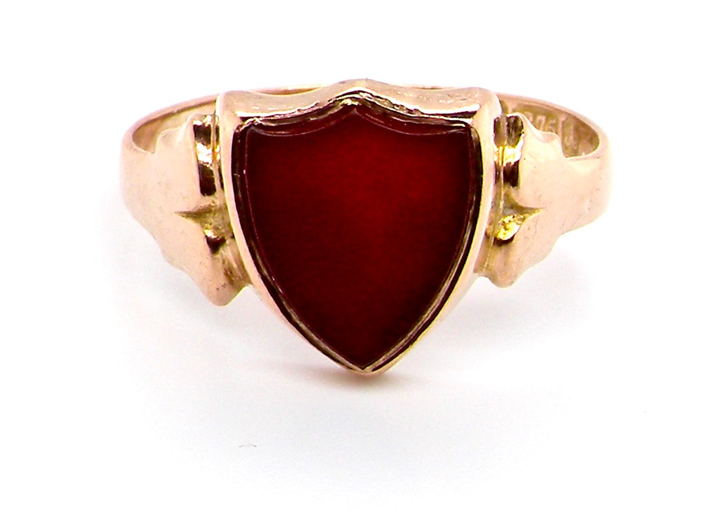  man's antique 9ct gold cornelian signet ring