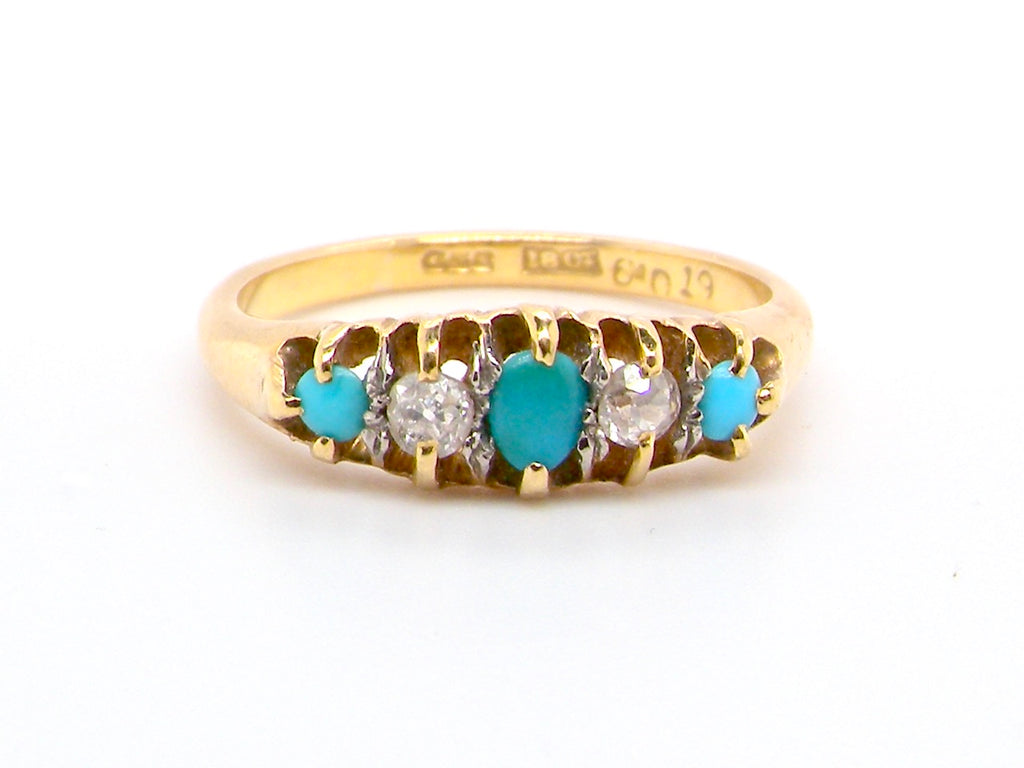 antique turquoise and diamond ring