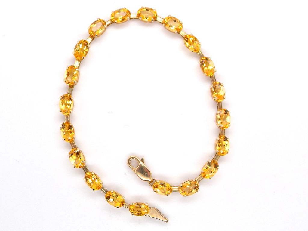 9 carat gold citrine line bracelet