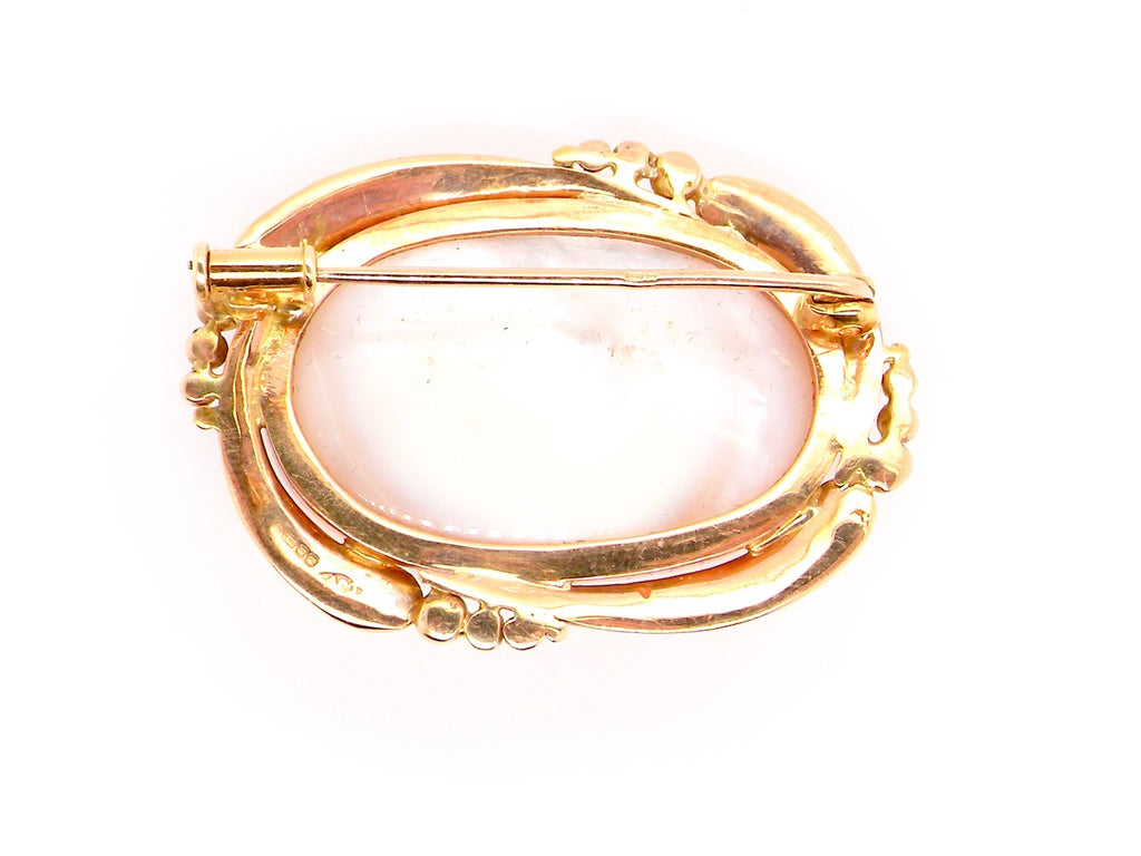 gold mabé pearl brooch