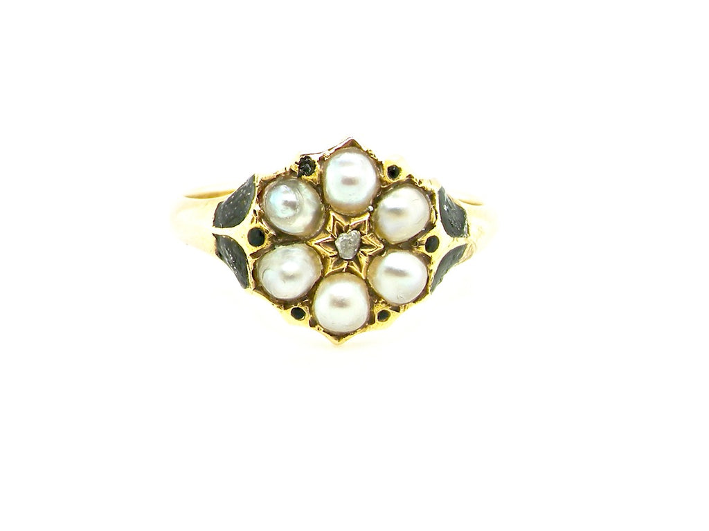 Victorian pearl dress ring