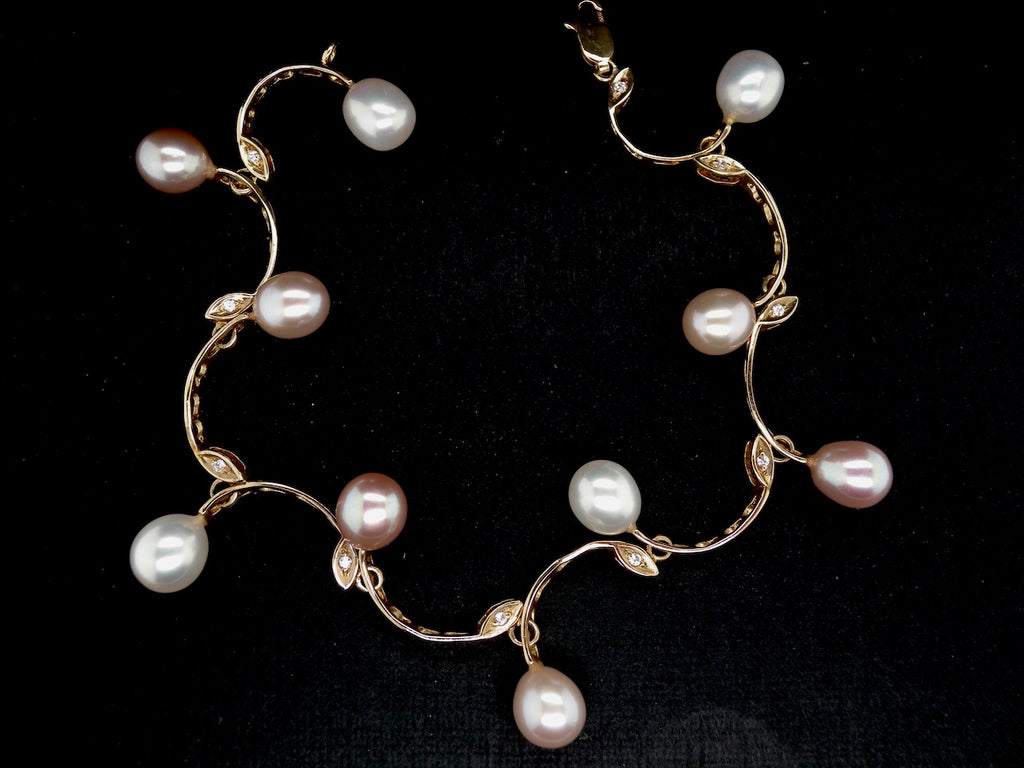 pearl and zirconia bracelet