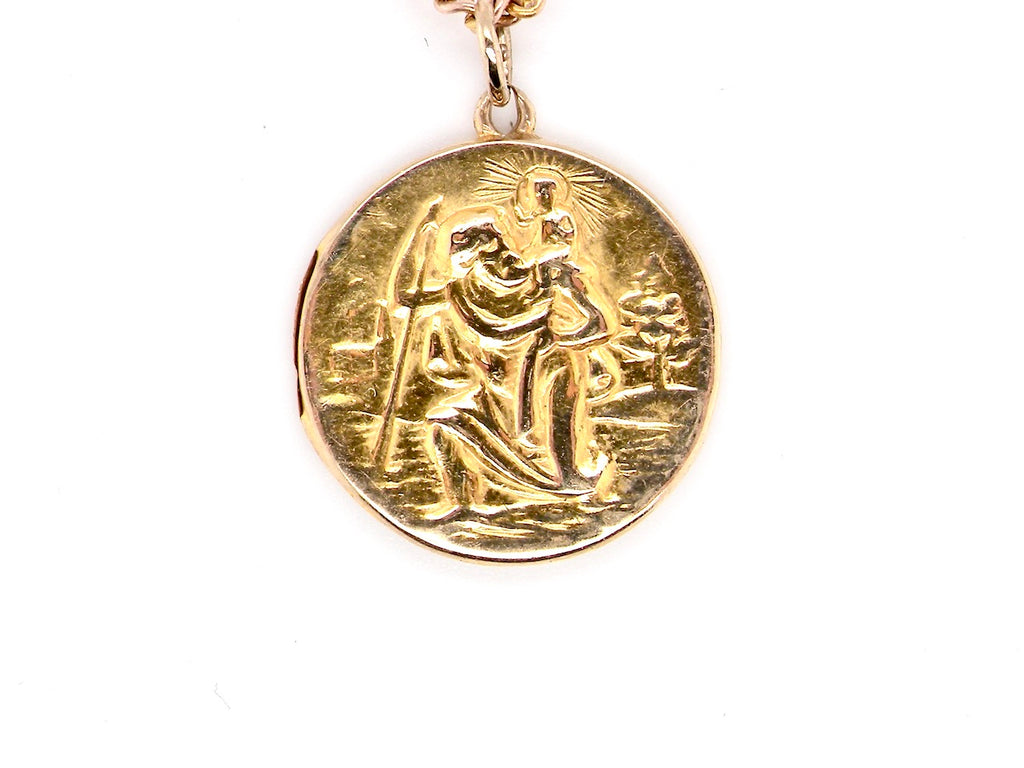 gold St Christopher pendant