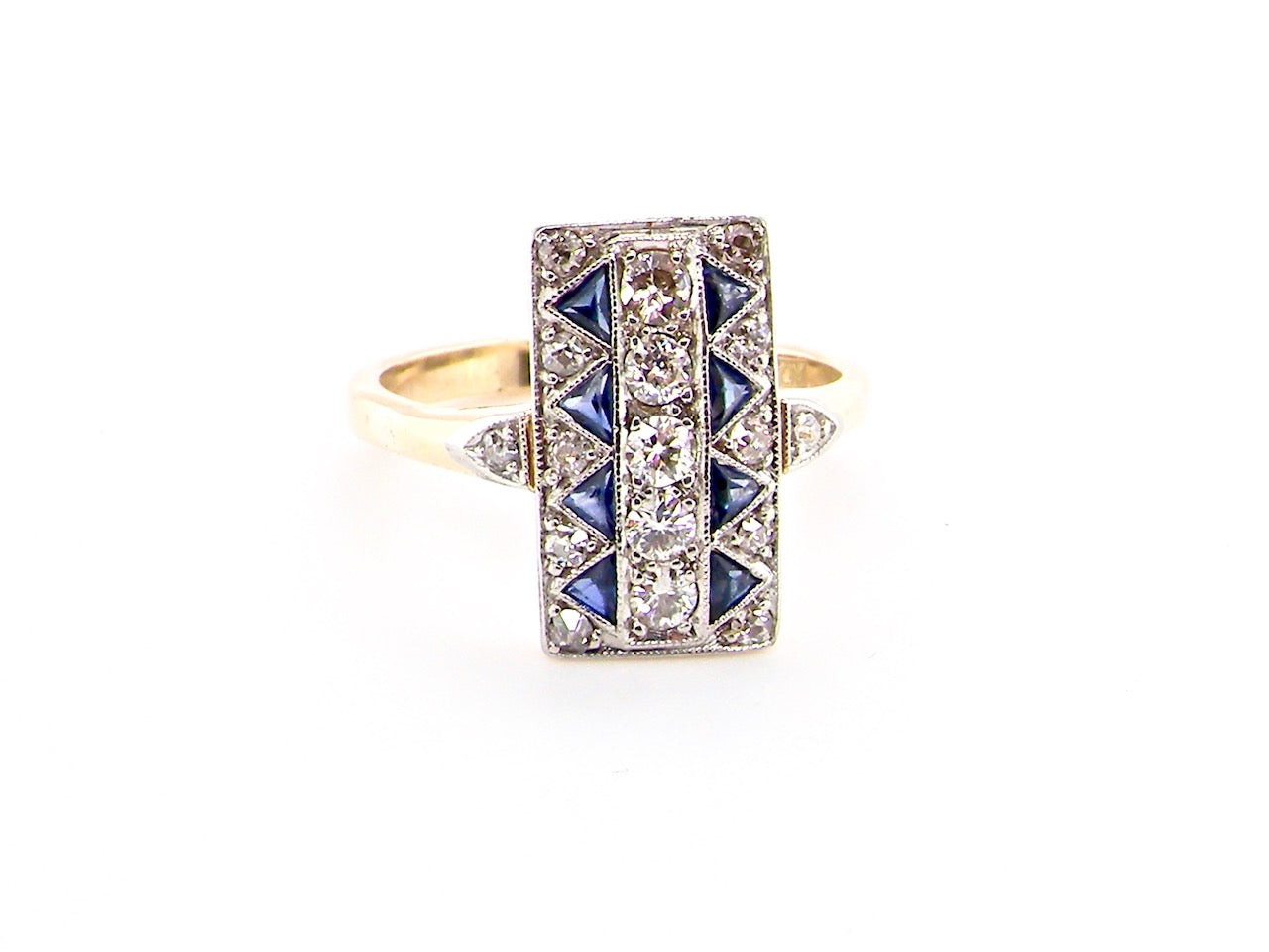 Art Deco sapphire and diamond ring