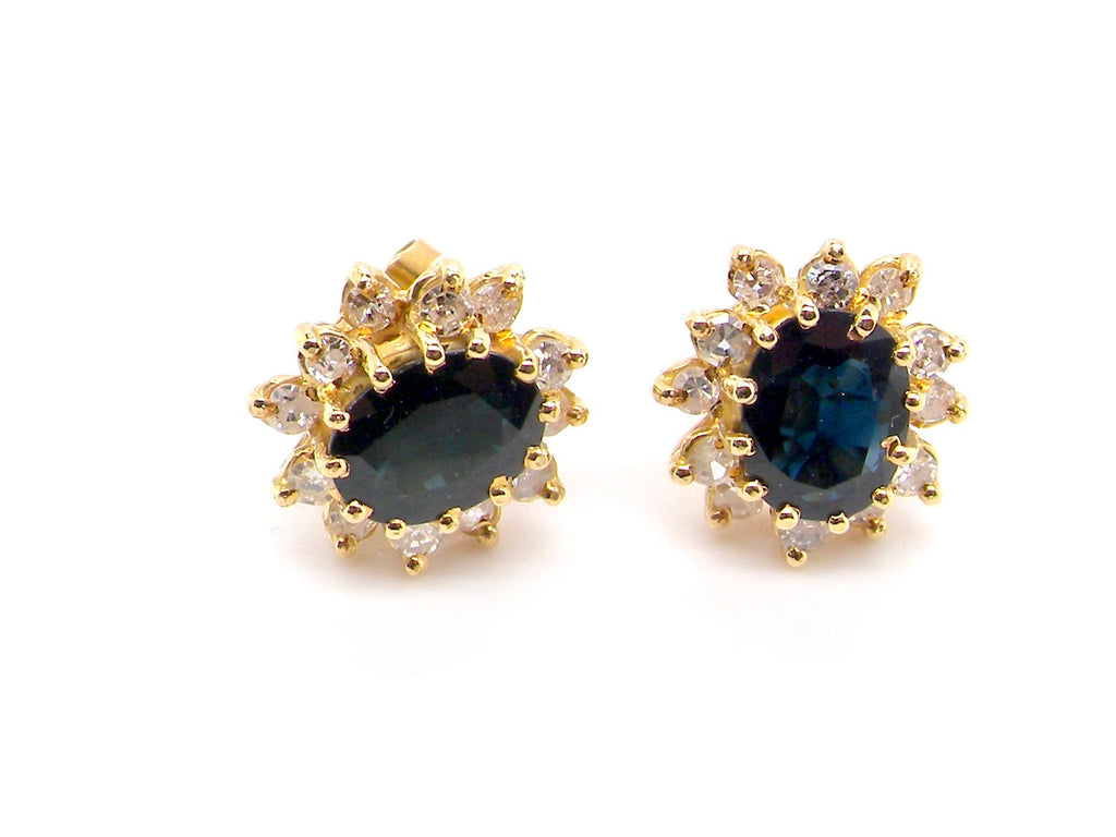 vintage sapphire and diamond earrings