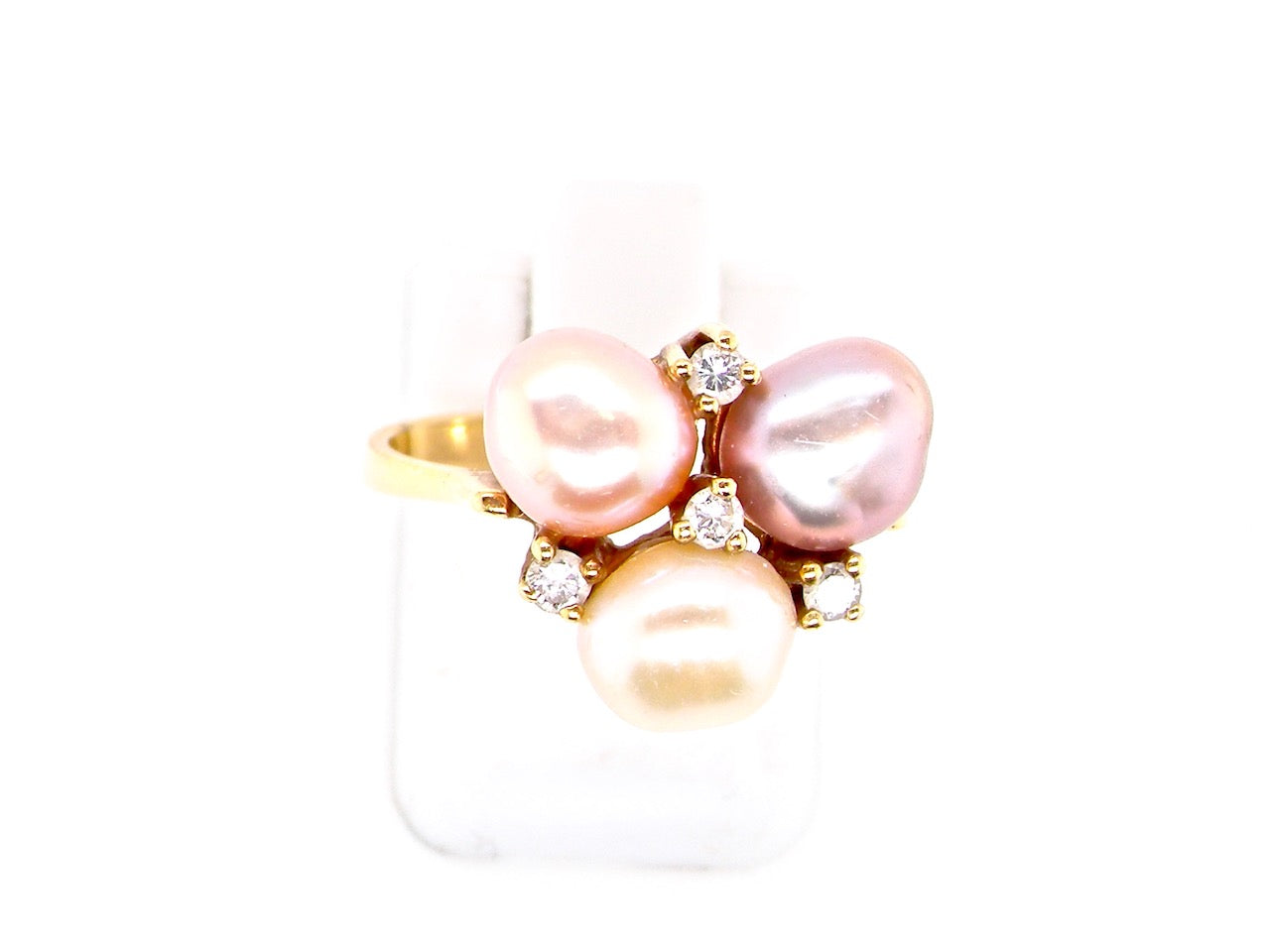 vintage pearl and diamond ring