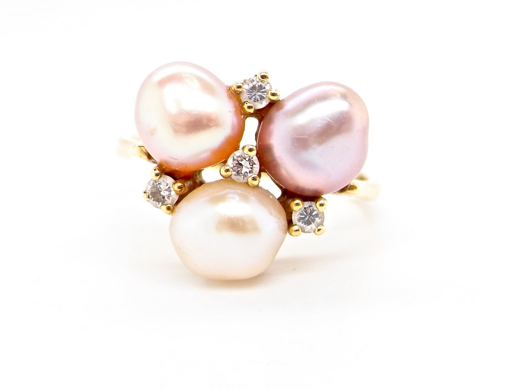 pearl and diamond dress ring