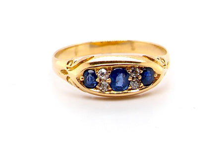 Victorian sapphire and diamond ring