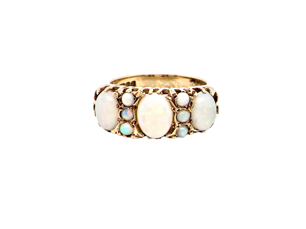 Victorian white opal dress ring