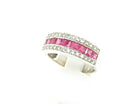 ruby and diamond half hoop vintage ring