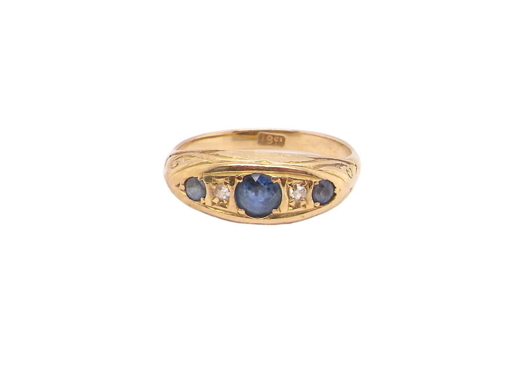 early 20th centry antique sapphire and diamond ring