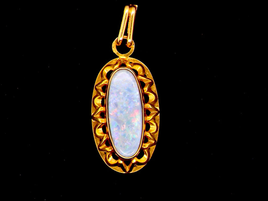 Gold opal pendant