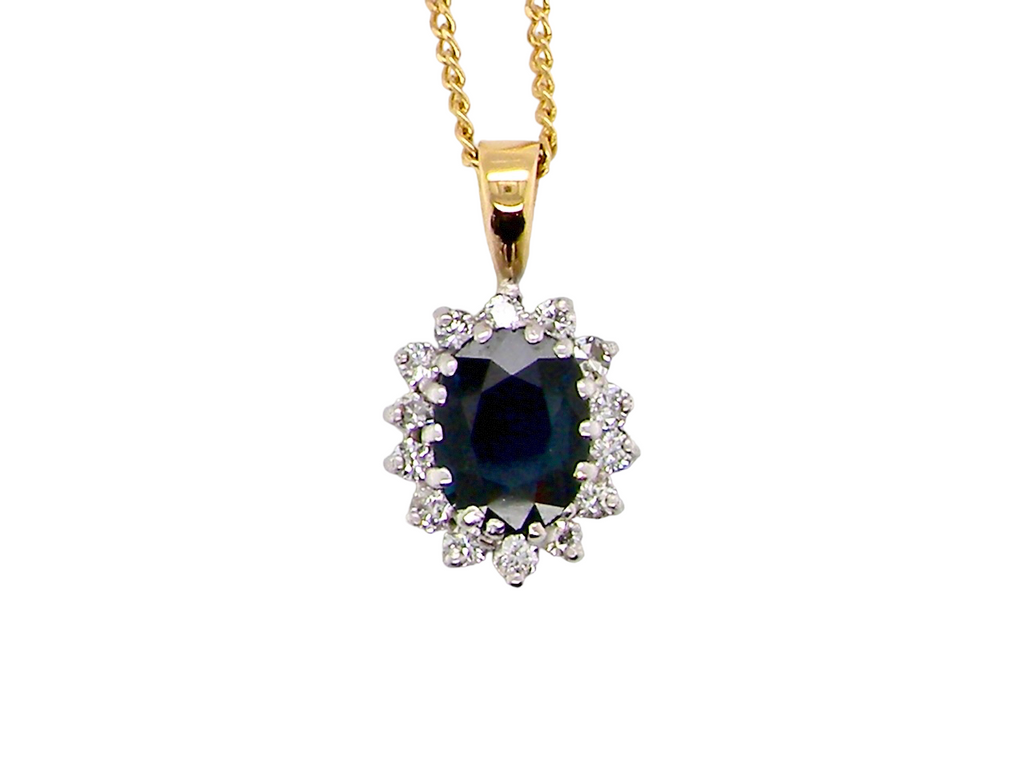 sapphire and diamond pendant