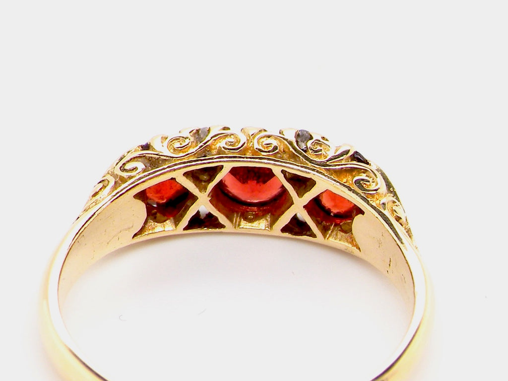 gold Victorian style garnet ring