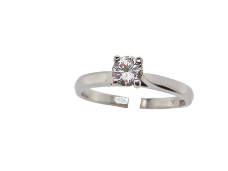 palladium solitaire diamond ring