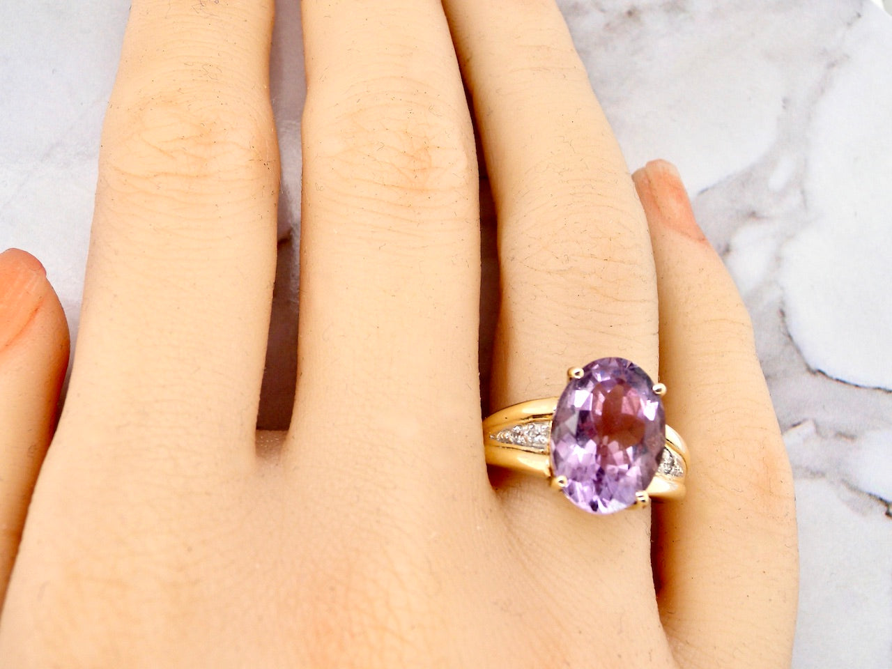 amethyst  diamond dress ring