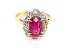 mid 20th century ruby and diamond ring