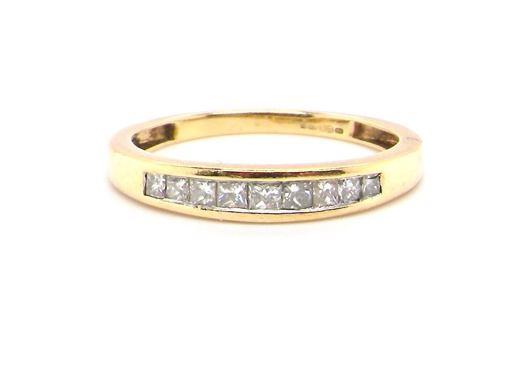18 carat gold half hoop diamond eternity ring