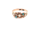 Victorian pearl, garnet and turquoise dress ring