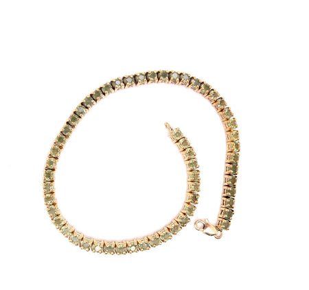 9 carat gold peridot line bracelet