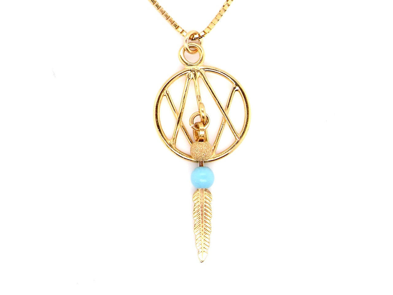  9 carat gold dream catcher pendant