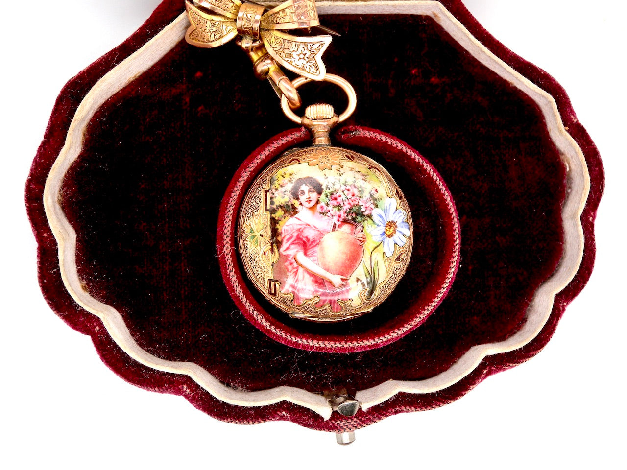 enamelled Swiss Victorian fob watch