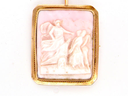 Italian pink cameo brooch