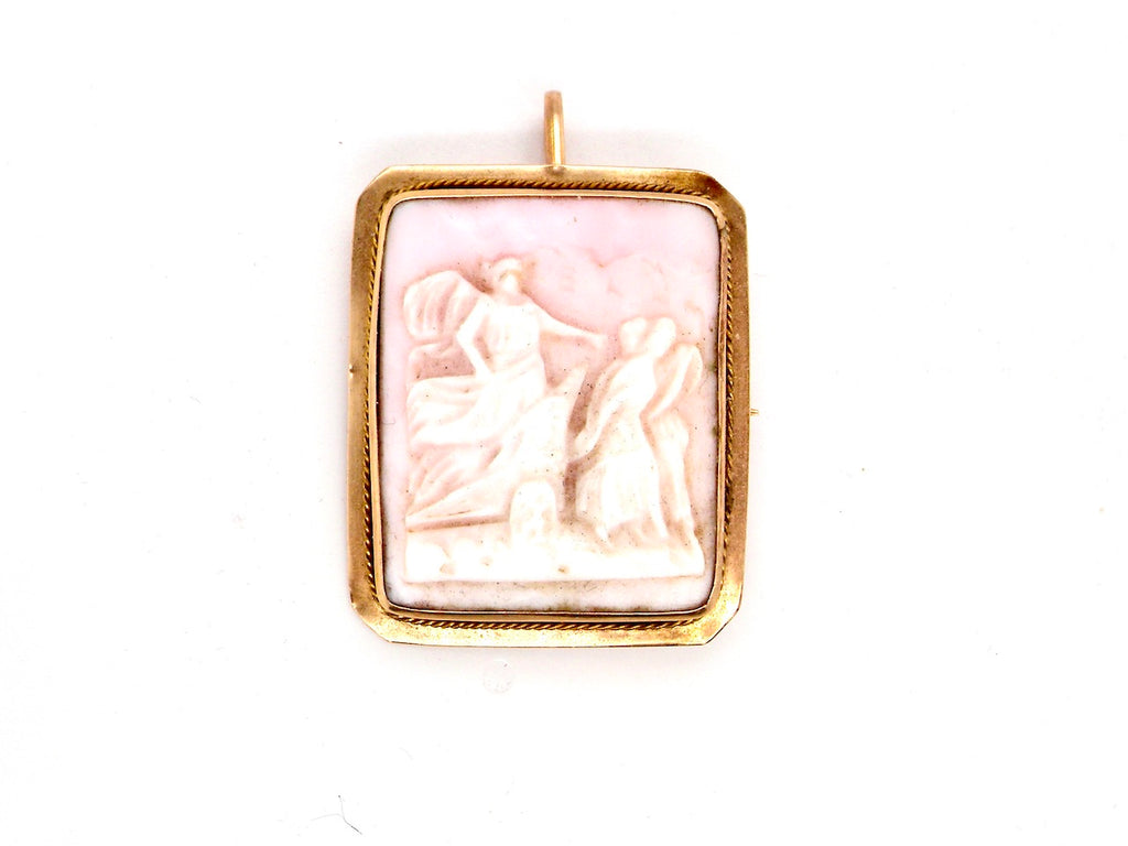 victorian pink cameo brooch