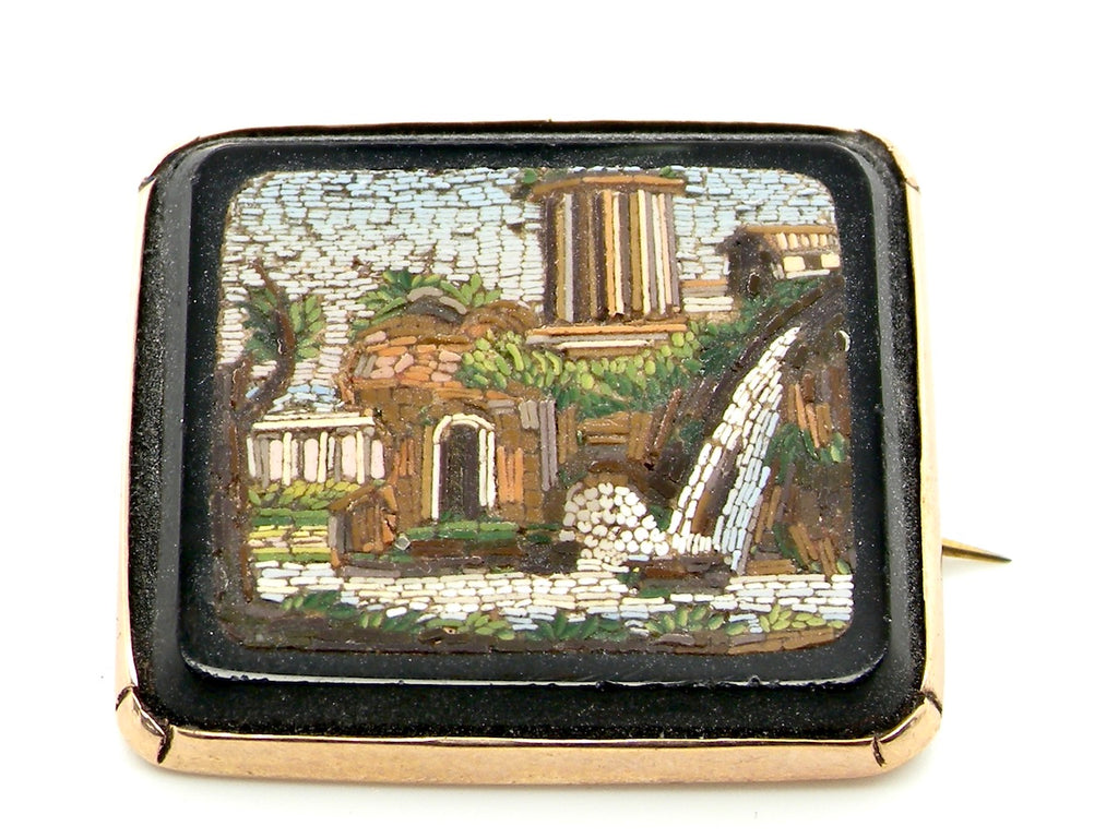 Italian micro mosaic brooch