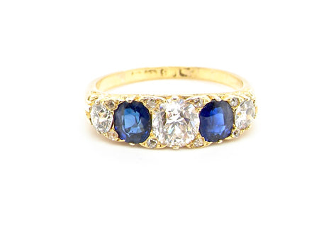 Victorian sapphire and diamond ring