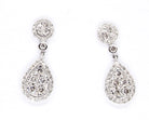 pear shaped drop cluster earrings