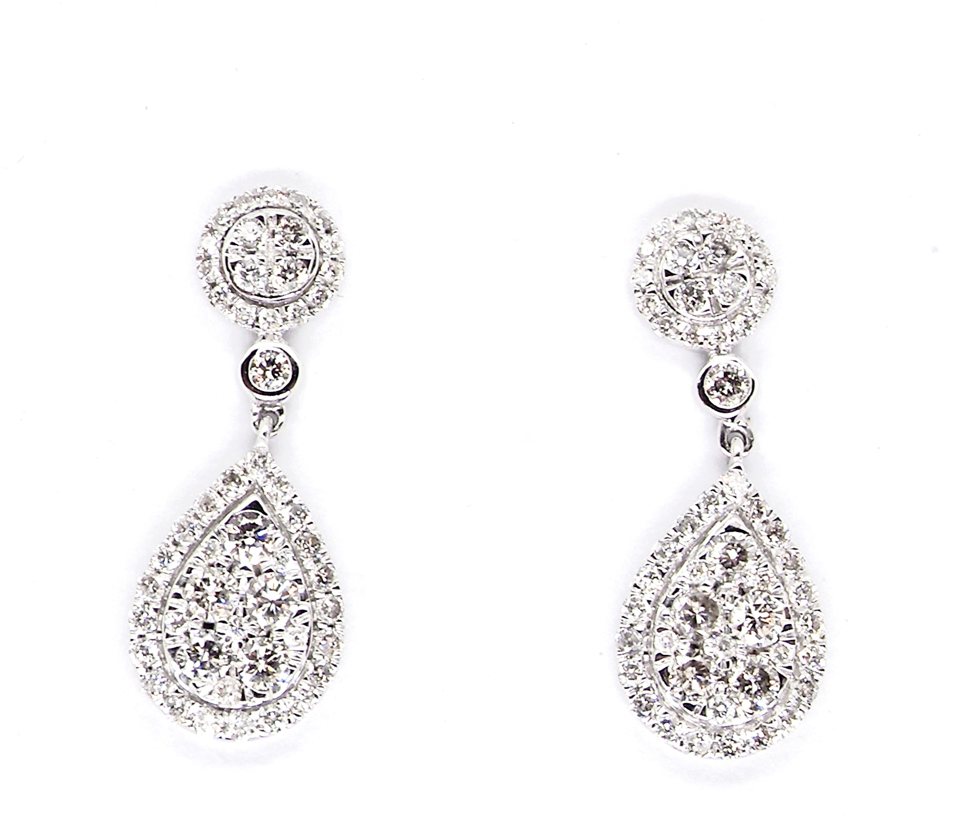 new pear shaped drop cluster earrings