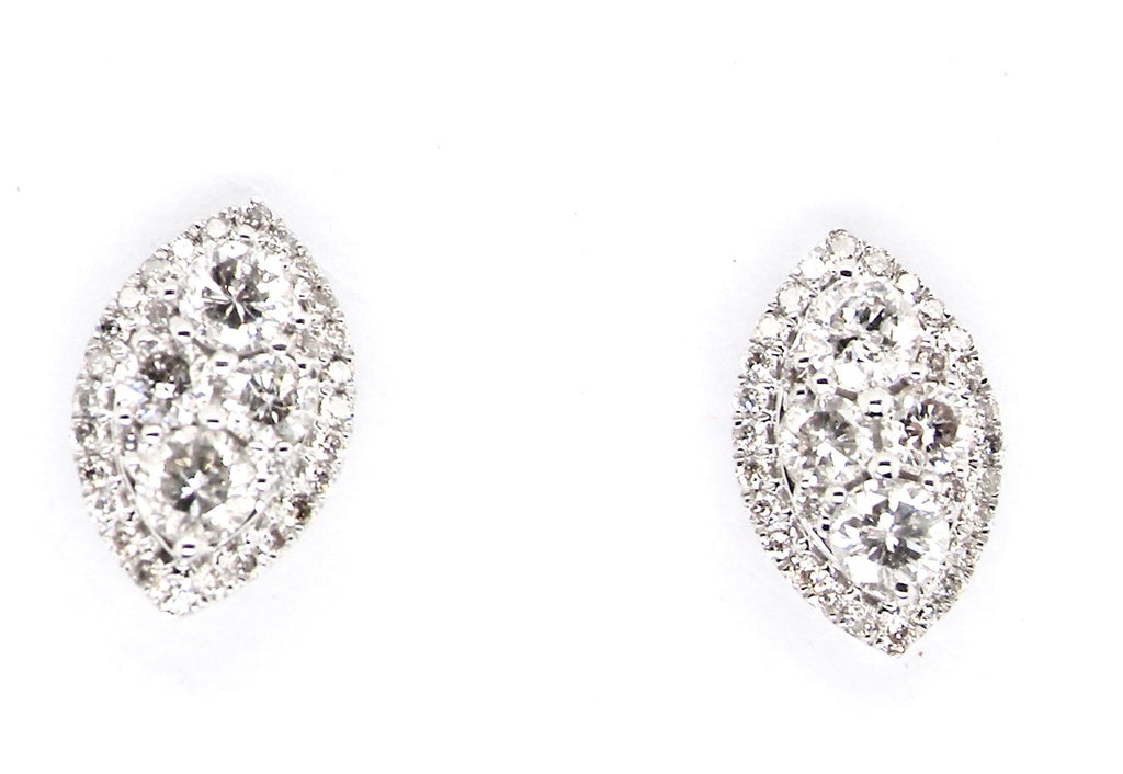 new navette shaped diamond cluster earrings