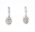 new oval shaped diamond cluster drop earrings